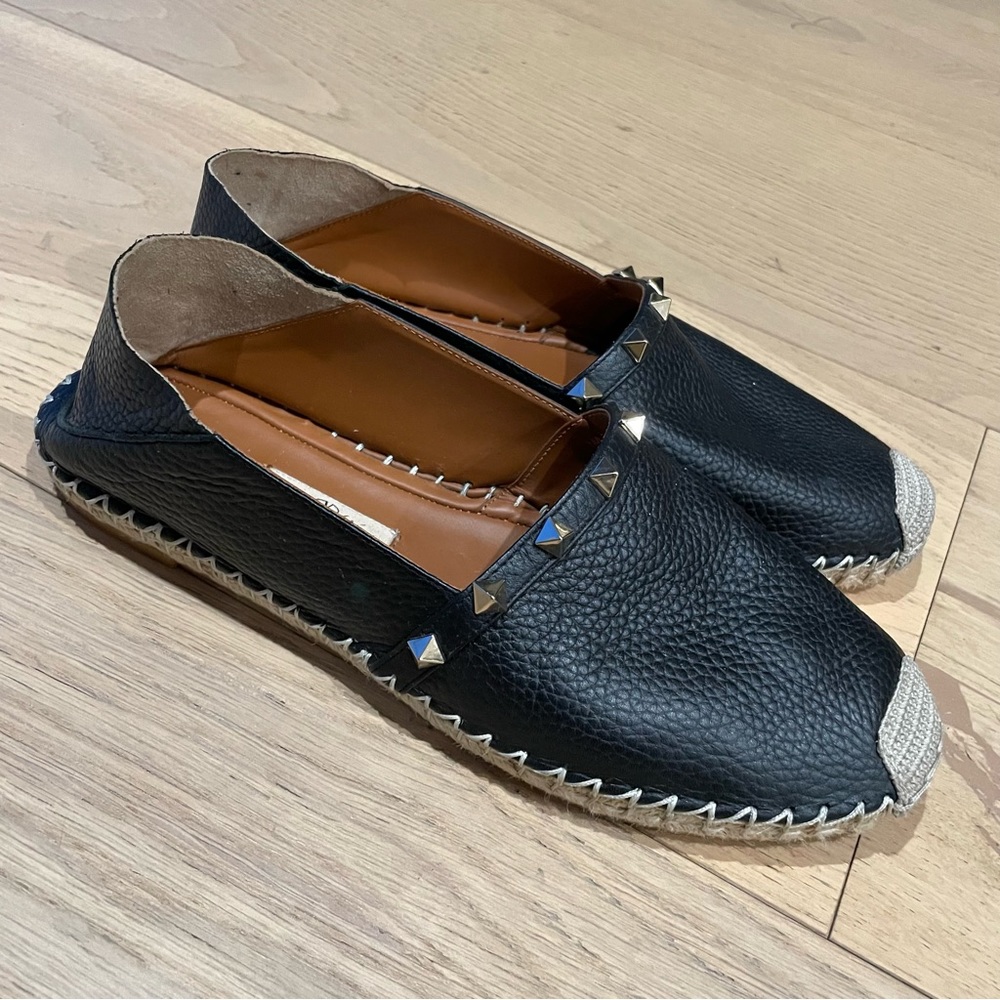 Valentino Rockstud black leather Espadrilles sz. 40